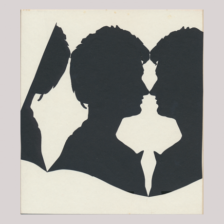 
        Front of silhouette, with man reflected in sequence, two times. 